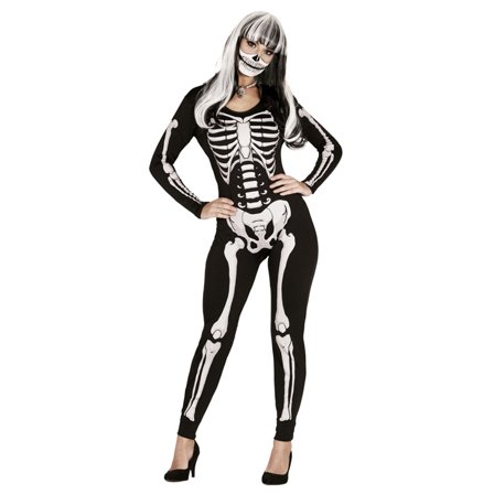 Skeletkostume Jumpsuit L