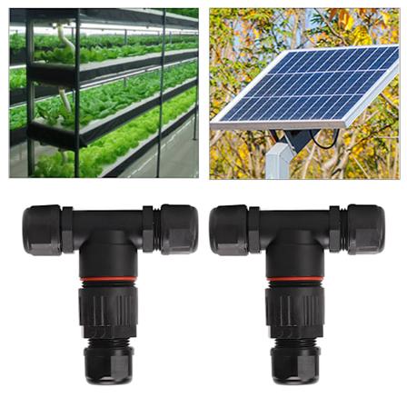 2 stk T-type vanntett kobling 5-pin IP68 vanntett utendørs gatelampe ledningskobling 450V 32A