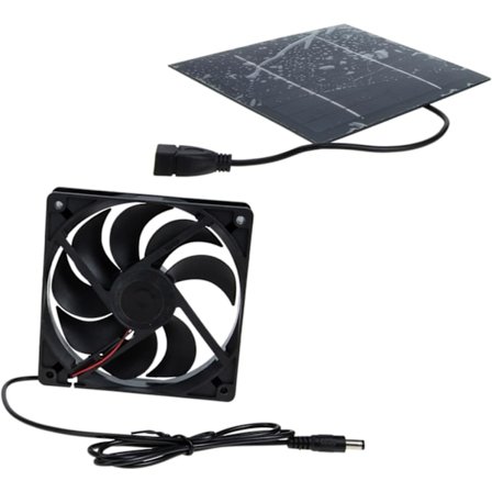 1 Sæt Solpanel Ventilator Solventilator Indendørs Køleventilationssystem Køleventilator Hønsehus Ventilator