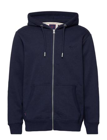 Vintage Logo Emb Ziphood Hoodie Trøje Navy Superdry