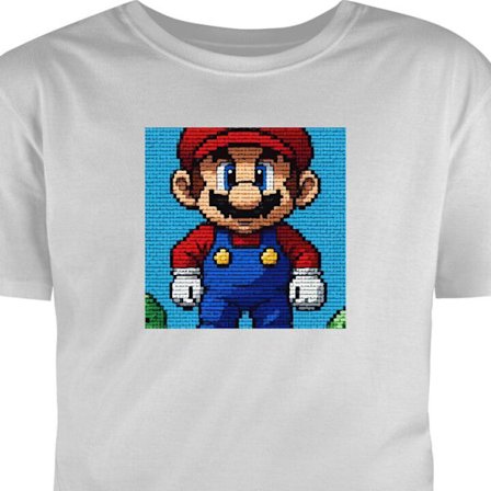 Barn T-shirt Super Mario postern Nintendo retro spelkaraktär 8-bitars pixelkonst klassiskt spelhjälte mural designkonst