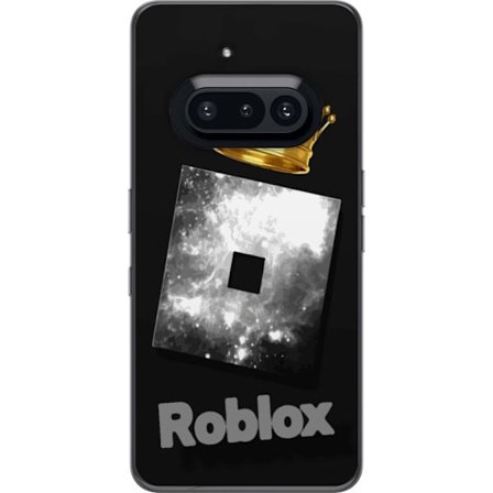 Kompatibelt Mobildeksel til Nothing Nothing Phone (3a) Minimalistisk svart og sølvfarget Roblox-symbol med gylden krone og luksuriøs gamer-estetikk