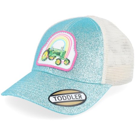 John Deere - Blå trucker Caps - Kids Dgt Glitter Turquoise Trucker @ Hatstore