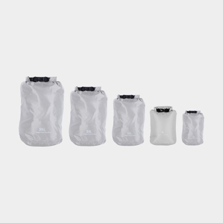 Drybag Set / wasserdichte Packsäcke Subito Gear, 70D, 3/5/12/20/35 Liter, grau, 5er-Pack - Boot