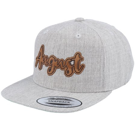 Kiddo Cap - Grå snapback Keps - Kids August Engraved Patch Heather Grey Snapback @ Hatstore