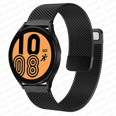 Galaxy Watch 4/5 Rem 20mm Rustfrit Stål Rem Sort