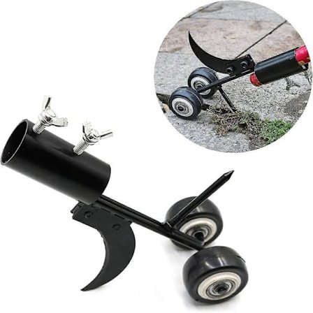 Manuel luge med hjul, 2-i-1 bærbar ekstraktions-luger håndholdt have-luger haveredskaber med hjul til havestier