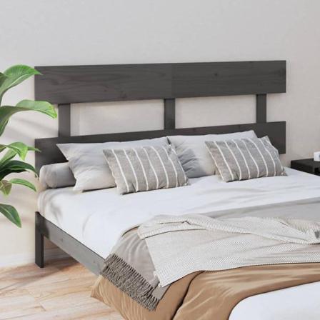 Vidaxl Sänggavel Grå 154x3x81 Cm Massiv Furu Grå