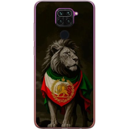 Kompatibelt Mobildeksel til Xiaomi Redmi Note 9 Løveportrett drapert i iranske farger og keiser emblem