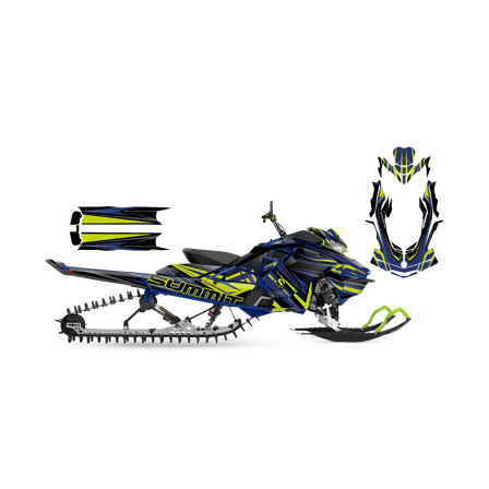 SweTown Dekalkit Suck-Dark-Blue-Lime - Ski-Doo Freeride 800 E-Tec 154 2017-2017