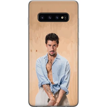 Kompatibelt Mobildeksel til Samsung Galaxy S10 Bad Bunny Super Bowl-inspirert grafikk med NFL-trofé og San Francisco-bro i sportdesign