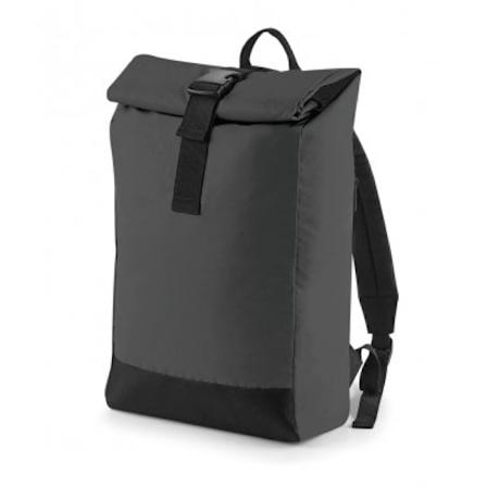 BagBase Reflekterande Roll Top Ryggsäck One Size Svart Reflekterande Black Reflective One Size