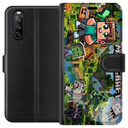 Kompatibelt Lommeboketui til Sony Xperia 10 III Lady Gaga The Fame svartvit portrett med store solbriller i minimalistisk pop estetikk