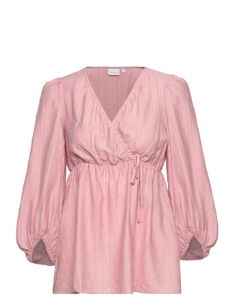 Mlkelly Tess 7/8 Wo Top 2F Bluse Langermet Rosa Mamalicious*Betinget Tilbud