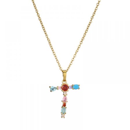 Halsband för kvinnor - Halsband med engelsk bokstav T-hänge