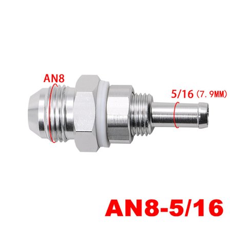 Bil aluminiumlegering AN8 hane skott 5/16 slangnippel bränsletank koppling
