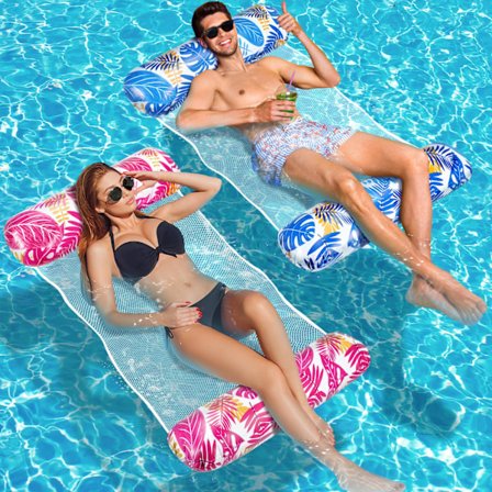 XL Svømmepølsemåtte, 2 stk. Oppustelig Pølsemåtte, 4 i 1 Oppustelige Svømmepølseflydere til Voksne & Børn, Pølsemåtte Voksne & Børn