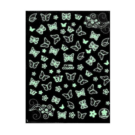 Klistermærker - Lys i UV lys - CY-006 - Til negle