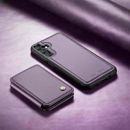 (For Samsung a56) 2-i-1 PU-lær lommebokdeksel med magnetisk kortspor og kickstand RFID-blokkering støtsikkert beskyttelse