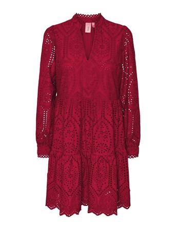 Yasholi Ls Dress S. Dresses Lace Dresses Rød YAS*Betinget Tilbud