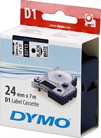 DYMO D1 24mm 1pk, Sort/Hvit