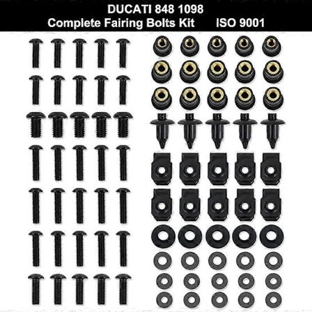 Sopii Ducati 848 1098 1198 moottoripyörän täydellisiin täyskatteisiin, koripulttisarjaan, korityönopeusmuttereihin, ruostumattomasta teräksestä 