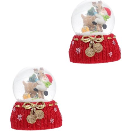 2 stk. julekrystalkugle julesnekugler glasindretning krystalgaver julekrystalkugle snekugle juleferie krystalkugleindretning