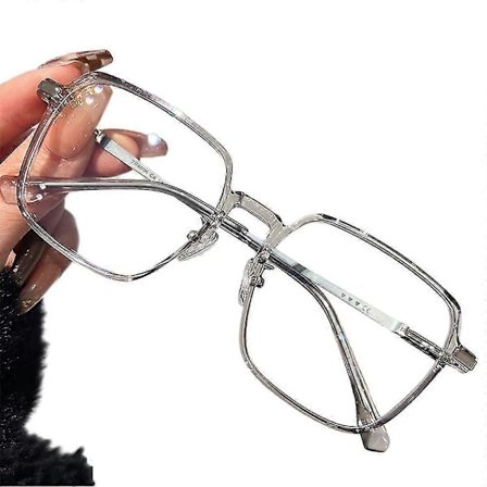 Motebriller Anti Blått Lys Briller for Kvinner Store Ramme Kvadratiske Briller Datamaskin Lesebriller (FMY)