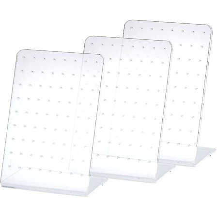 72-hulls Øredobber Smykker Display Plast Display Stativ Organizer Stativ Display Transparent Akryl Øredobber Display 3-delt Detaljhandel Display Pe