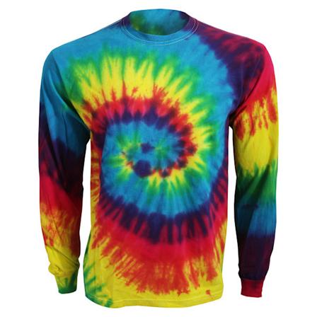 Colortone Vuxen Unisex Långärmad Tie-Dye T-shirt S Regnbåge Rainbow S
