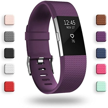 Smart klocka, armband ersättningsband kompatibel med Fitbit charge 2, klassiska och speciella justerbara sportarmband( Plum-L)