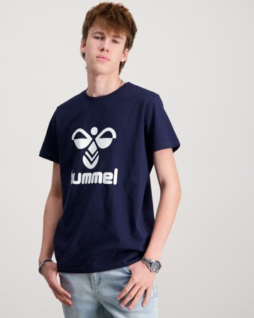 Hummel hmlTRES T-SHIRT S/S Blauw T-shirts Jongens - Kids Brand Store
