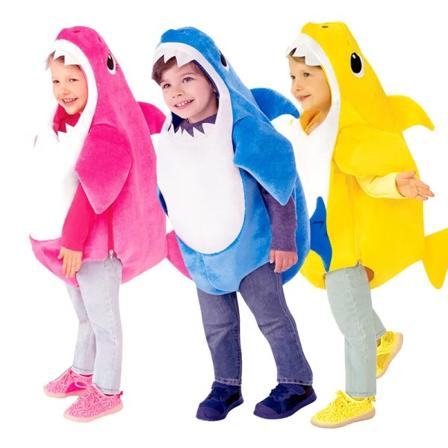 Barn Unisex Toddler Family Shark Cosplay kostym Halloween 3 färger tillgängliga pink 90