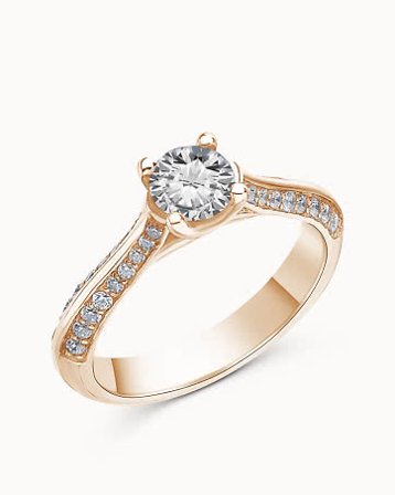 Bague Willow en Or Rose 18K et Diamant Synthétique 0,50 Carat - VANBRUUN