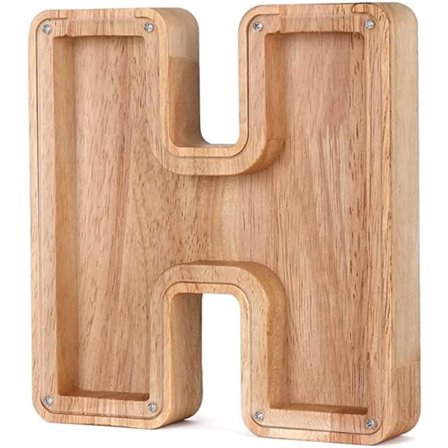 Personlige bokstaver i tre, sparebøsse, sparebøsse, sparebøsse for familie, jul