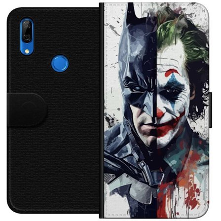 Yhteensopiva Lompakkokotelo Huawei Huawei P Smart Z Jakettu muotokuva Batmanista ja Jokerista dramaattisessa kuvituksessa, kuvankaunis supersankaritee