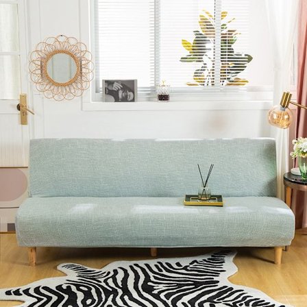 Strækbar armløs sofaovertræk, Universal armløs sofaovertræk Alle dækket sammenklappelig sofa beskytter, Nem at installere og rengøre, 3 sæder Clic 