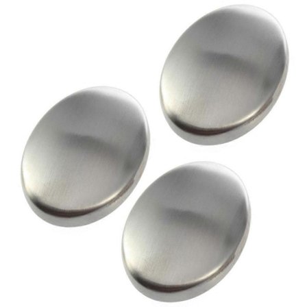 3 stk. Rustfrit Stål Sæbe Deodoriserende Bar Lugtabsorberende og Lugtfjerner Lugt Eliminerende Gadgets Håndvasker til Køkken (Sølv)