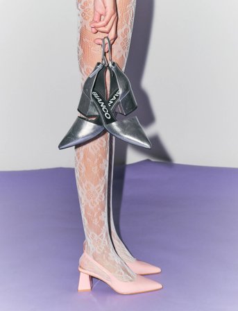 Bianco Biadevived Pump Metallic Pu - Silver - 37