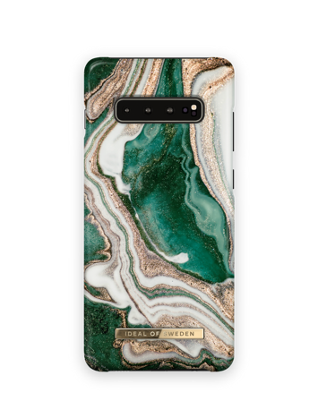 Unisex Hülle, Galaxy S10+ Golden Jade Marble Handyhülle