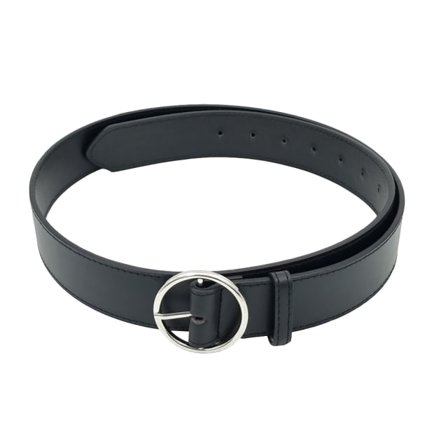 Complement Bälte 3,8 Cm Brett Med Spänne Som Cirkel Skärp Dam Svart L