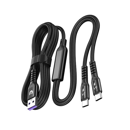 Multi Laddningskabel USB C Splitter Kabel 2 i 1 Snabbladdningssladd 2 Typ C