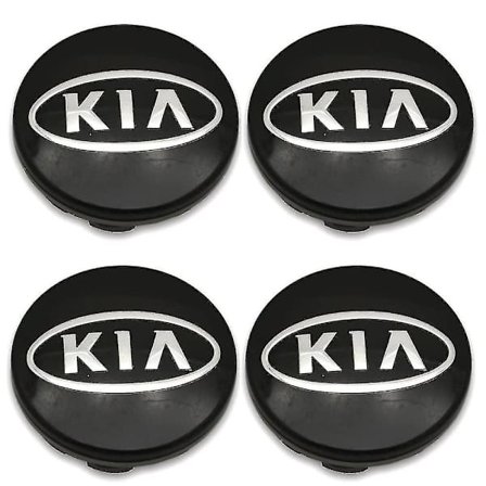 Kia Navkapsel 60mm - Svart (4 stk) for Picanto, Rio, Forte, EV, Soul, Ceed