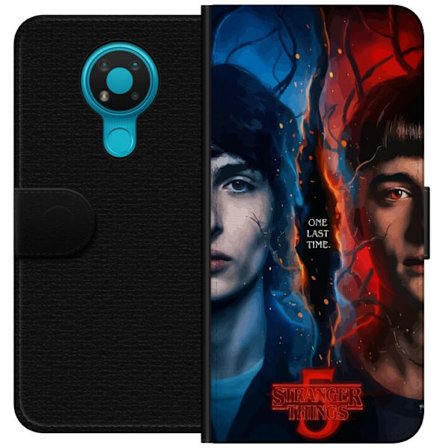 Kompatibelt Plånboksfodral till Nokia Nokia 3.4 Stranger Things inspirerad poster med två ansikten, eld och is, dramatisk science fiction- och myste