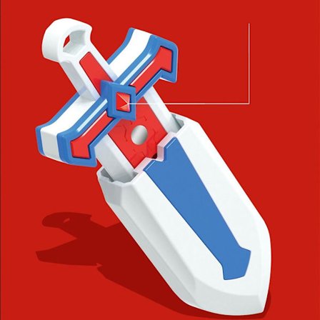 Retractable Sword 3D Printed Gravity Toy BLÅ