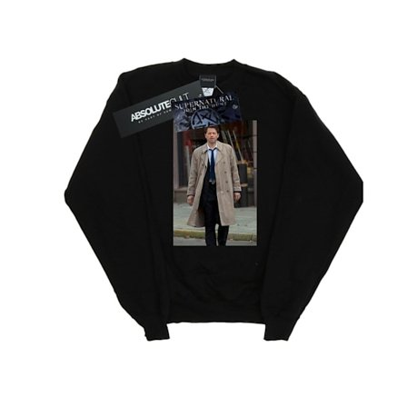 Supernatural Dam/Kvinnor Castiel Foto Sweatshirt XXL Svart