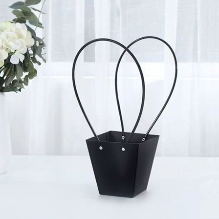 2 Stk Blomsterkasse Vanntett Papir SORT 12,5X12X8CM