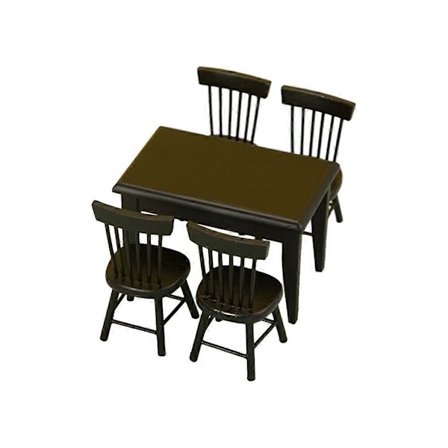1/12 Miniatyr Matbord & Stolsset Dockhus Kök Rum Möblering