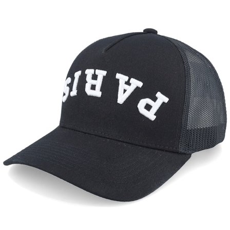 Iconic - Svart trucker Keps - Paris Upside Down 3d Black A-frame Trucker @ Hatstore