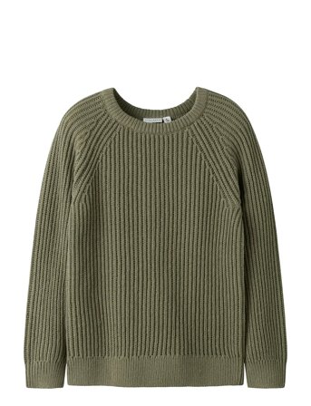 name it Nkmvolly Ls Knit - Khaki green - 116